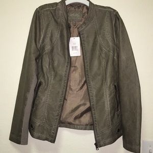 Taupe Leather Jacket